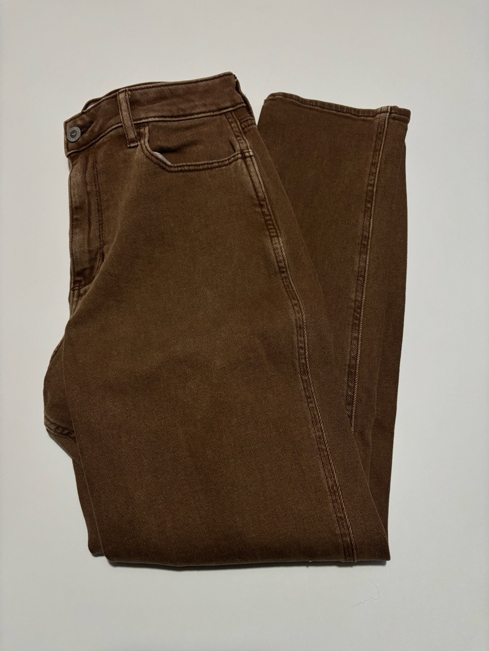 Hollister Brown Curvy High Rise Cotton Mom Jeans